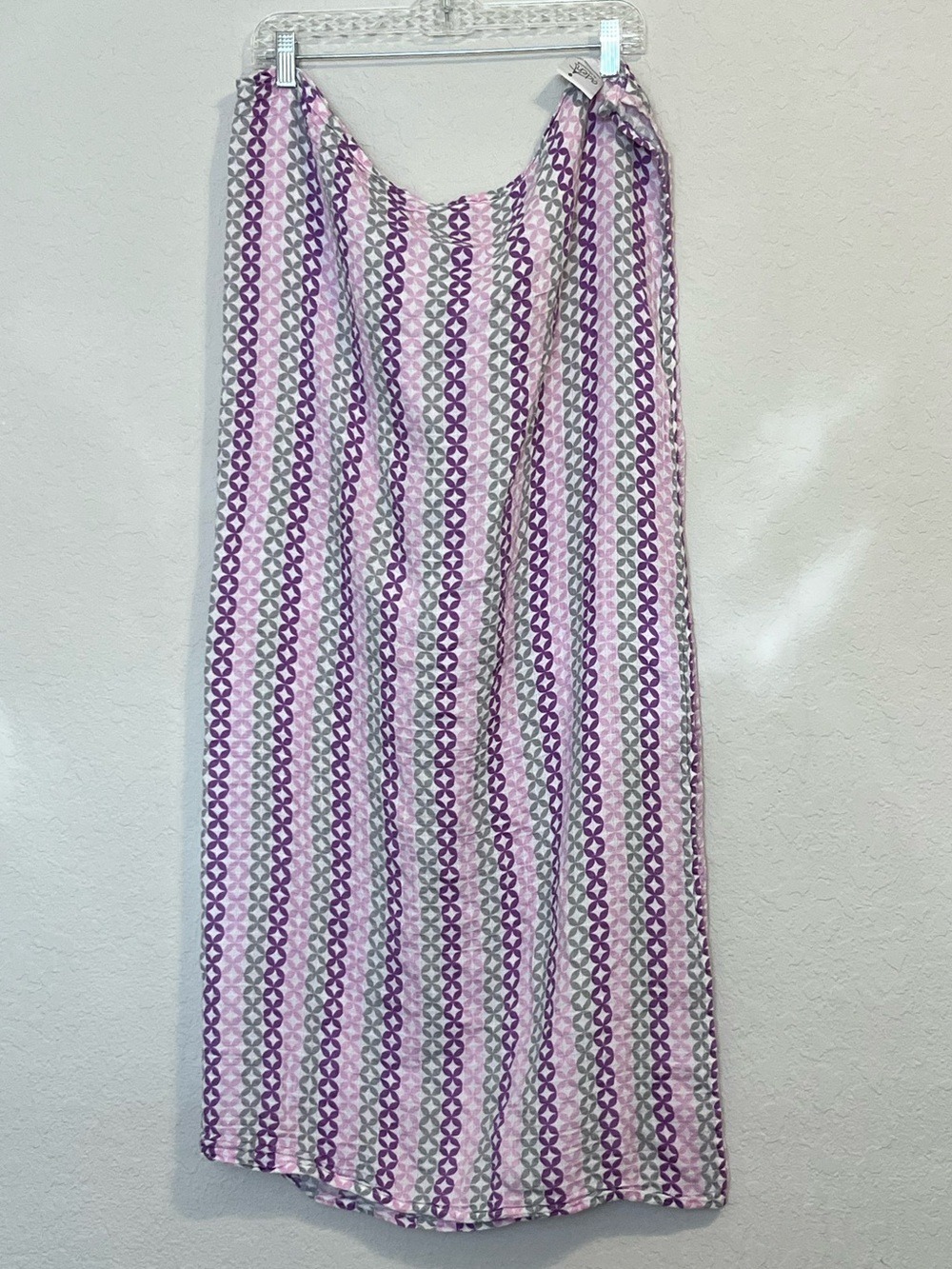 Aden + Anais Muslin Swaddle Blanket Pink Purple Geometric Stripe Print 41x41
